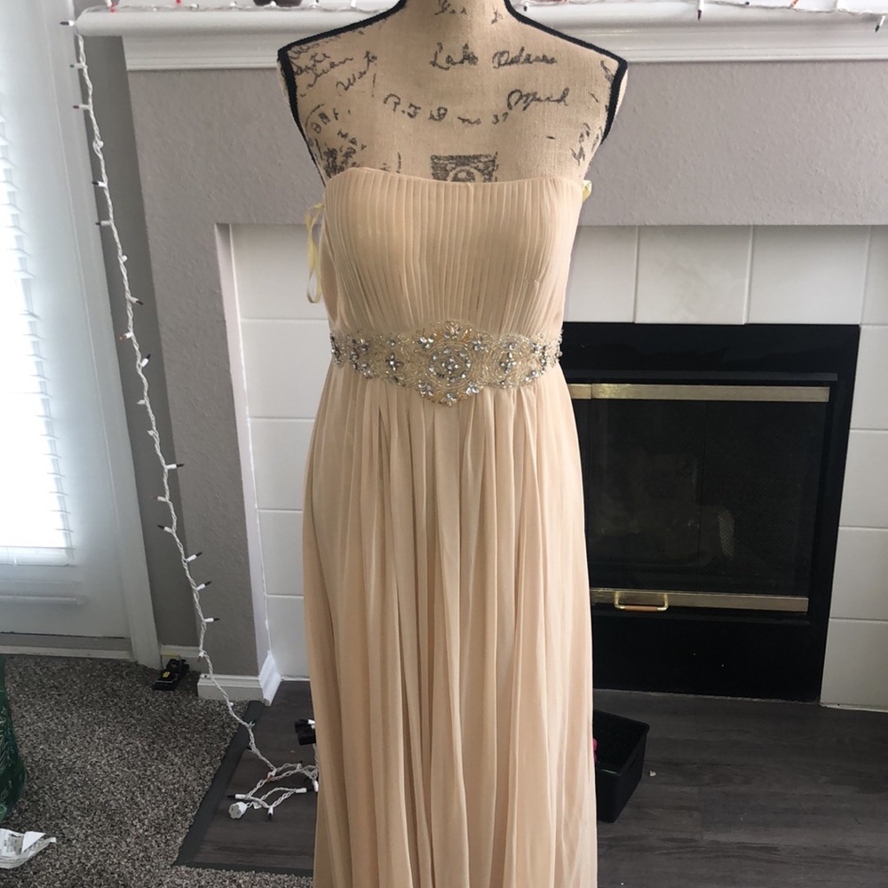 Long gold maxi formal dress